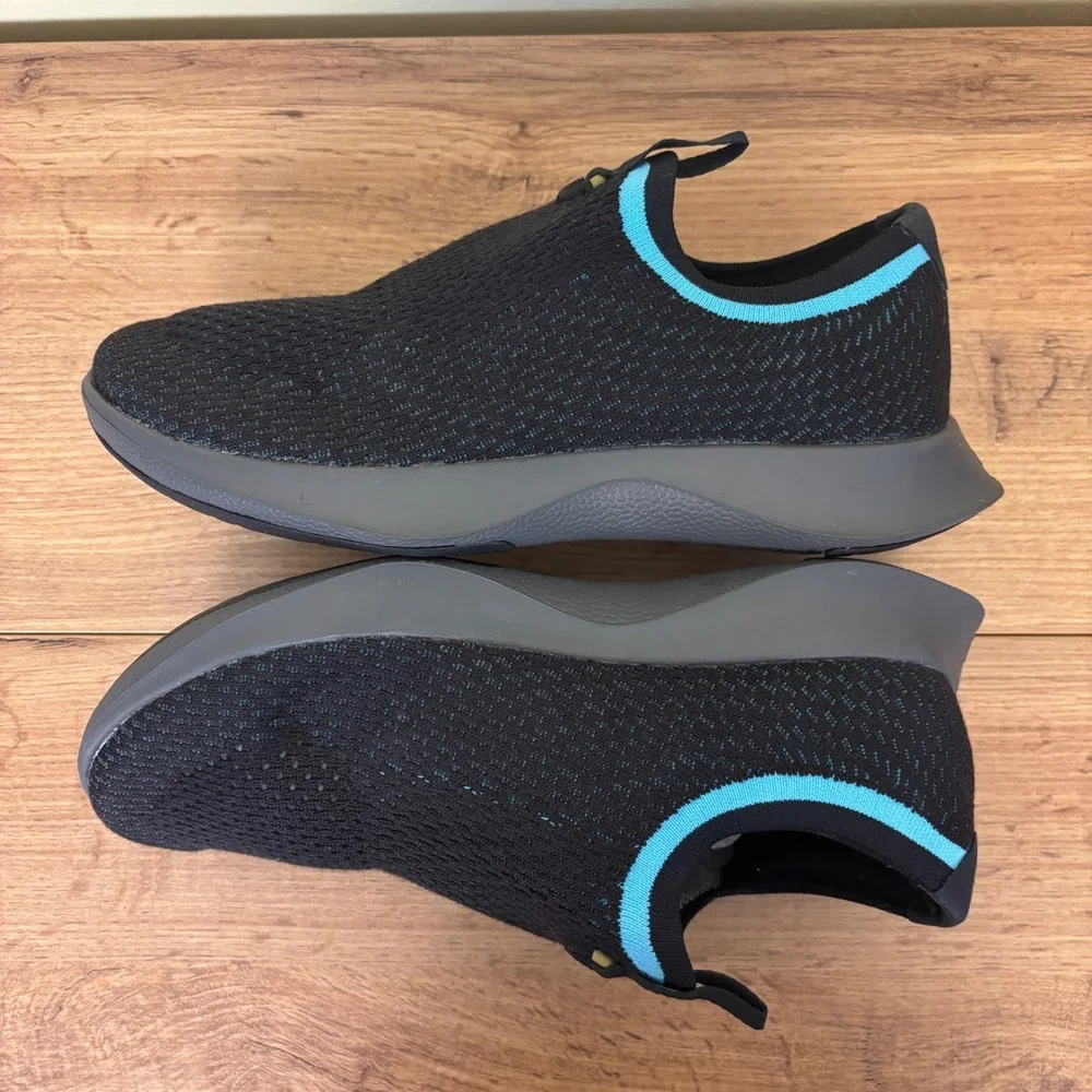 ALLBIRDS Tree Dasher Relay Sneaker Black/Chasm Teal Blue Women Size 9.5 Slip On
